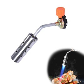 HERKINDNESS Gas Burner, Weed Burner, Stainless Steel Weed Burner, Gas Burner for Gas Bottle, Windproof and Upside Down Use, Ideal for Weeding, Grilling, Campfire