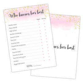 Who Knows Her Best - Adult Birthday Party Games Decoration Party Games for Adult Friend, Birthday Party Favor Activities Supplies, 20 Birthday Games Card Set -02