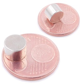 Brudazon 10 Mini Disc Magnets 8 x 6 mm N52 Strongest Level Neodymium Magnets Ultra Strong Power Magnet for Model Making, Photo, Whiteboard, Notice Board, Fridge, Crafts, Magnetic Disc Extra Strong