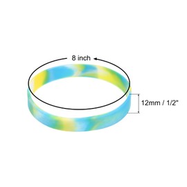 MECCANIXITY 3Pcs Bracelets Wristbands 1/2 Inch Width 8" Length for Sports Club, Group Games, Party Favors Fashion Party Sports Accessories, Multi Color Wristbands, Yellow Blue White