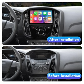 2+32G 9-inch Android 12 Car Stereo for Ford Focus 2012-2018 IPS Touchscreen Screen Car Radio with WiFi 6 Carplay & Android Auto Support Backup Camera GPS FM Navi Bluetooth 5.4 SWC