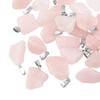 UNICRAFTALE 24pcs Natural Rose Quartz Pendants Gemstone Charms Stone Pendants