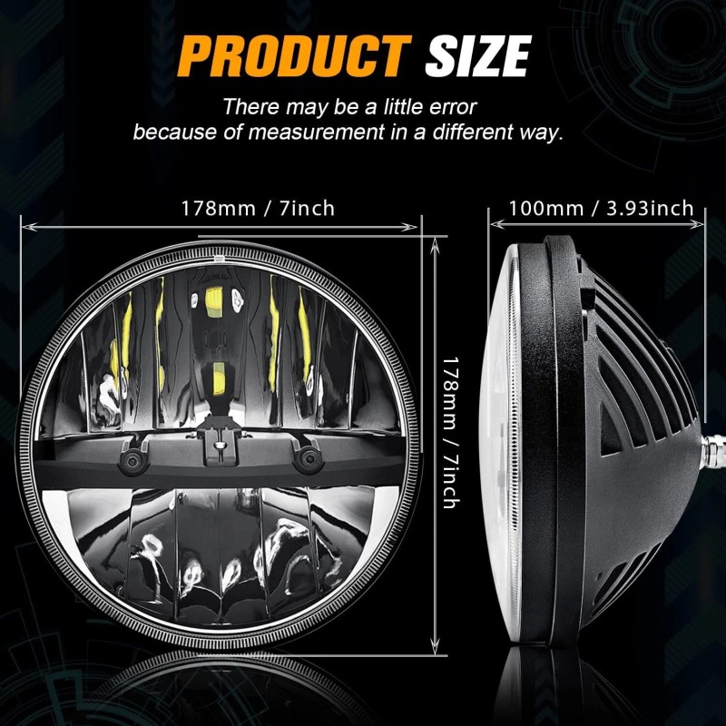 uspaits888 Pair Fit Freightliner Century Class 1996-2011 7'' Inch LED