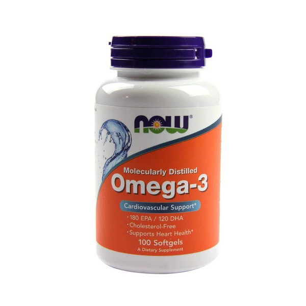 NOW Foods - Omega-3 Molecularly Distilled Fish Oil 1000 mg. - 100 Softgels