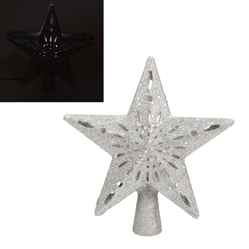 Christmas Tree Topper Lighted with Projector Christmas Star Tree Topper