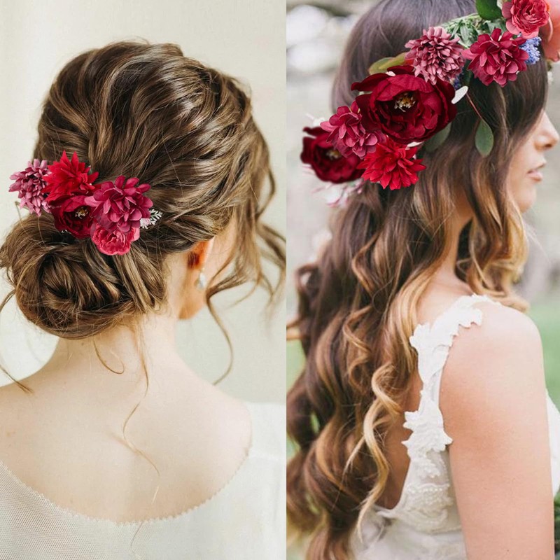 Flower Hair Clip, Pack of 21 Multicoloured Flower Hair Clips,