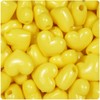 BeadTin Yellow Opaque 18mm Heart Plastic Pony Beads (24pcs)
