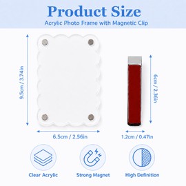 2-Pack Car Sun Visor Photo Holders, Scalloped Acrylic Magnetic Frames