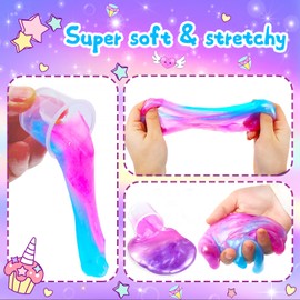 uscan unicorn Slime for kids, 30 pack mini slime kit for girls boys, slime party favors for kids loot bag fillers, pink slime water slime crystal slime Kids Toy Slime