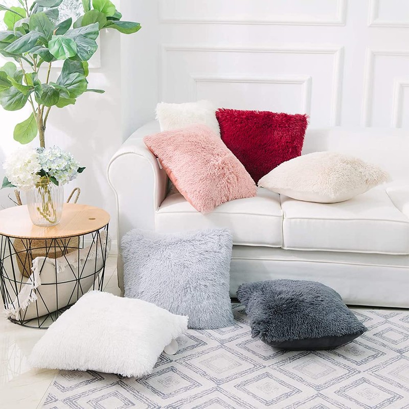 NordECO HOME Luxury Soft Faux Fur Fleece Cushion Cover Pillowcase