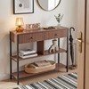 Manora Fluted Console Table with Wooden Drawers, Slim Entryway Table