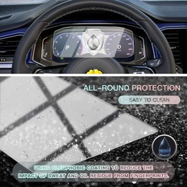 CDEFG Instrumententafel Schutzfolie Kompatibel mit VW T-ROC 2019-2023 9H Kratzfest Anti-Fingerprint Transparent 10,25 Zoll Displayschutzfolie