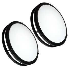 OOWOLF 2-Pack 36W 13inch LED Flush Mount Ceiling Light Fixture Dimmable Matte Black, Easy to Install LED Ceiling Lamp Fixture Without Flicker, Super Bright 3600LM 5000K Daylight White