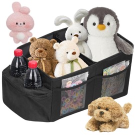 Noosverl Car Organiser, Boot Car, Children's Toy Organiser, Car Seat Organiser, Storage Box, Car Accessories, Children, Waterproof, Non-Slip, Foldable with Car Drink Holder