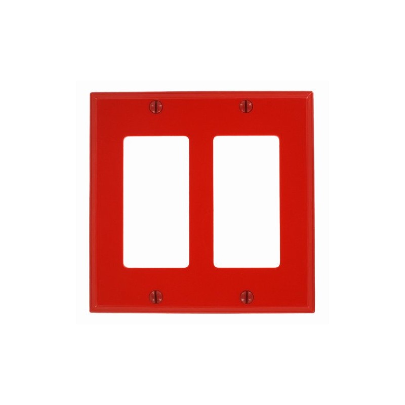 Leviton 2-Gang Decora/GFCI Device Wallplate, Standard Size, Thermoplastic Nylon, 80409-NR,