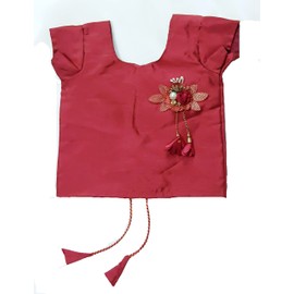 ANNECA FASHION Baby Girl's Ethnic Wear Jacquard Silk Full Stitched Lehenga Choli Set (Readymade), Maroon, 4 Years-5 Years