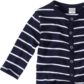 wellyou, Pyjamas for Boys and Girls, One-Piece Long Sleeve, Baby Children, Striped, Ringed, Fine Rib, 100% Cotton, Size 56-134, Made in Europe, Marine White