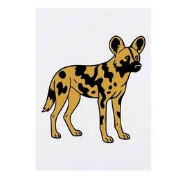 'African Wild Dog' Temporary Tattoo - Water Resistant, Skin-Safe, Non-Toxic Transfer (TO00085651)