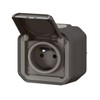 LEGRAND 2P+T Waterproof Plexo Charcoal 16A 250V IP55 IK08 Full