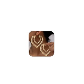 Bamboo Earrings for Women Large Gold Bamboo Hoop Earrings Trendy Door Knocker Earrings Hip Hop Chunky Gold Hoop Earring 80s 90s Jewelry Gifts Party Custom Accessories