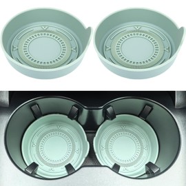 Silicone Car Cup Holder Coasters – 3" Round Anti-Slip Waterproof Car Cup Mats, Heat Resistant Drink Coasters for Vehicle Interior, Universal Fit – 2 Pack (Gray - 2)