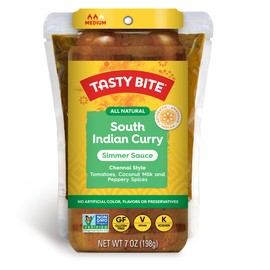 Tasty Bite Chennai South Indian Curry Simmer Sauce, 7-Ounce 5-Pack, 3-4 Servings Per Pouch, Vegan, Kosher, All Natural