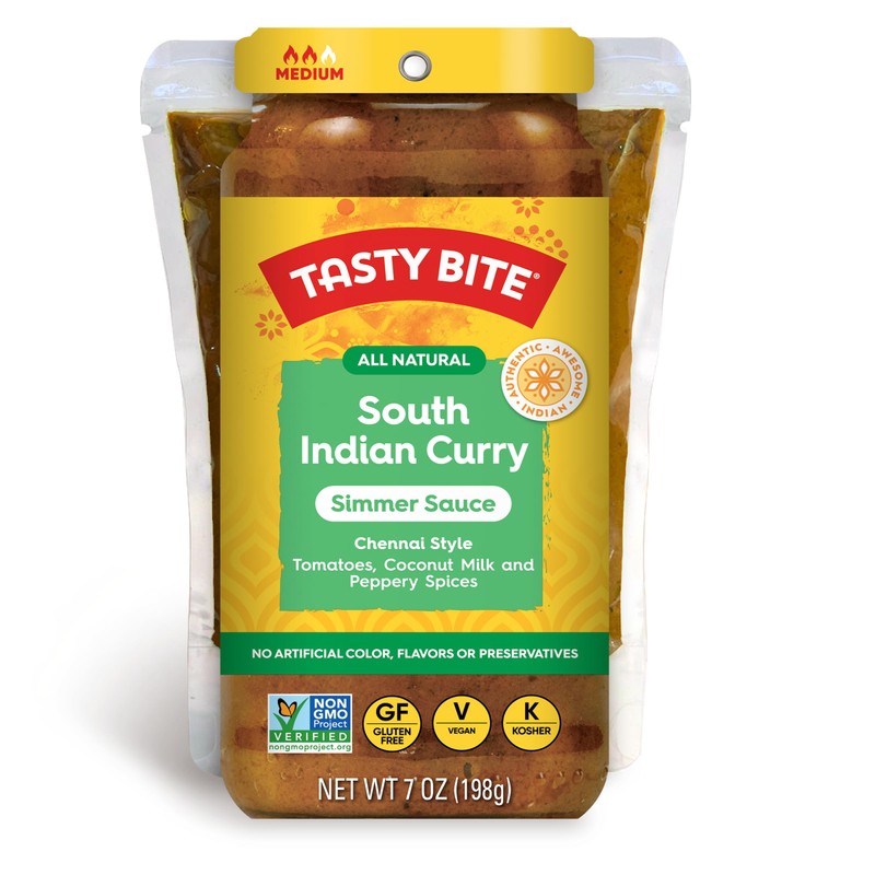 Tasty Bite Chennai South Indian Curry Simmer Sauce, 7-Ounce 5-Pack,