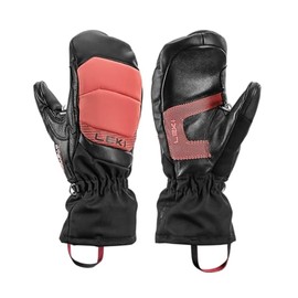 LEKI Women's Griffin 3D Mittens Warm Water-Resistant Gloves for Skiing, Snowboarding, & Cold Weather - Black-Rose - Small