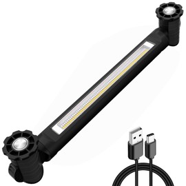 MEIHUA Work Light, Rechargeable Magnetic Underhood Work Light with Hooks, 3000LM Portable LED Work Lights, IP65 Waterproof Mechanic Light Bar for Garage Workshop Car Repairing Emergency Camping