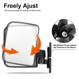 G-PLUS Magnetic Side Mirror Tractor Mirror 2pcs Left Right 114LB Rated Magnet Rubber Coated Tractor Side Mirrors for compact tractors Full size Tractors riding mowers commercial mower Dozers