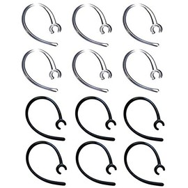 ALXCD Ear Hook for Plantronics, Earhook 12 Pcs Durable Replacement Clear Ear Hook, Fit for Plantronics M155 M165 M1100 M100 M55 M28 Voyager Edge, 12 Pcs, Clear/Black