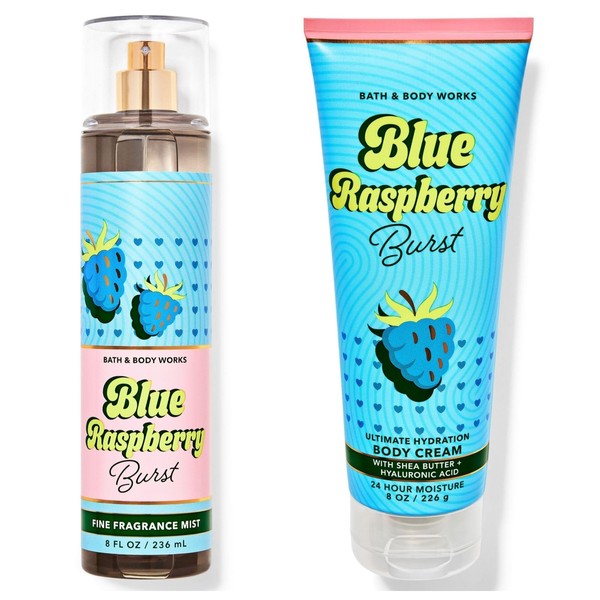 Blue Raspberry Burst Body Cream and Fragrance Mist Bath and