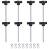 sourcing map 8pcs Tee Wing Knobs M6 x 80mm Metric