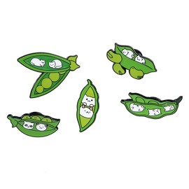 Cat kitty Baby Pea Brooch Pin Cute Kitten Enamel Pin Sets Plant Brooch Novelty Cartoon Cute Enamel Brooch Pin Badges for Clothes Bags Backpacks Party Decoration Jewelry Gift for Cat Pea Fans