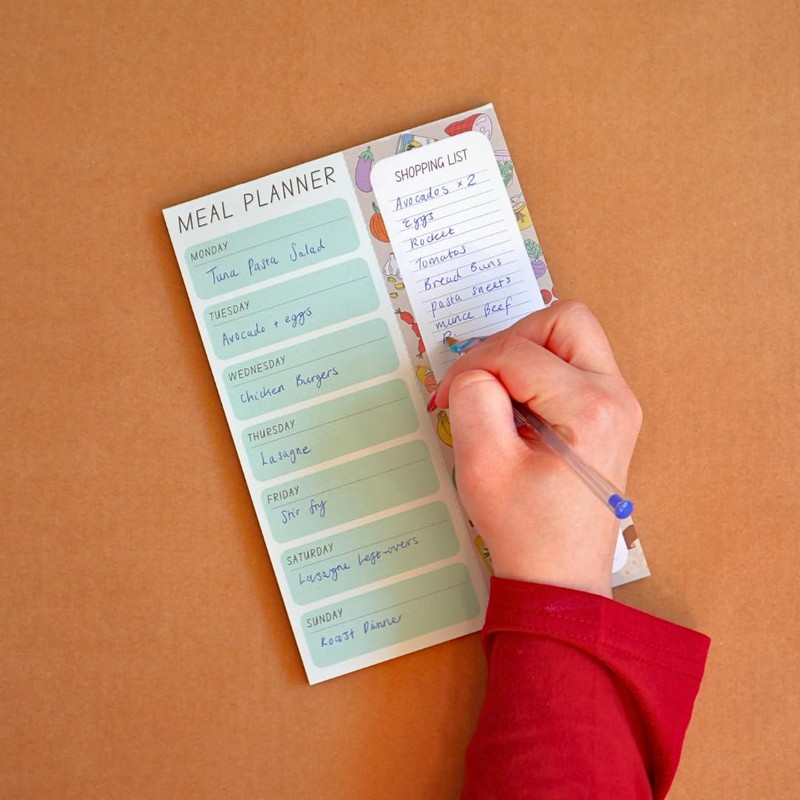 Magnetic Weekly Meal Planner and Tear-Off Shopping List for Fridge,