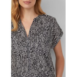 s.Oliver Lightweight Cotton Blouse with All-Over Print, black