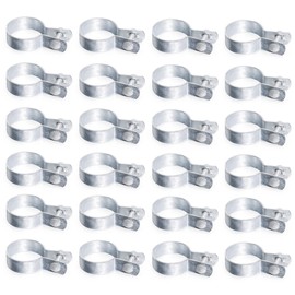 KINNAN 24 Pack 2-3/8'' Galvanized Steel Chain Link Tension Bands with Required Bolts and Nuts, Chain Link Fence Brace Band for Fence, Gate, Posts, Rust-Resistant, Easy to use