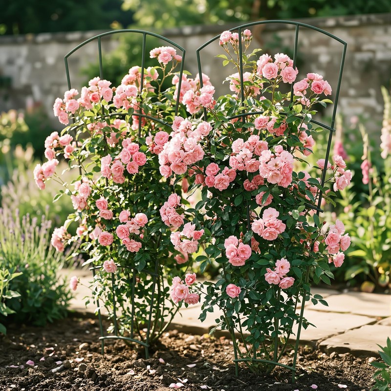 Thealyn 56" Tall Metal Plant Trellis, Climbing Plant Support, 4