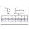 TERF 4.2 X 25mm Hex Washer Head Self Drilling Point