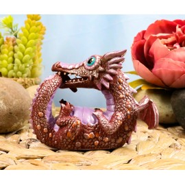 Ebros Gift Funny Red Dragon Dinosaur Figurine Small Statue Collectible 3.25"L