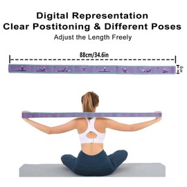 Dance Training Strap Band, Stretching Elastic Straps for Children, 8 Loops Adjustable Exercise Bands Elastic Exercise Belt Leg Exercise Yoga Equipment for Home Workouts