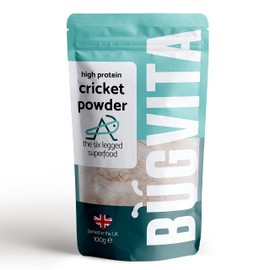 Bugvita Cricket Flour, 100g (5 Servings) - Pure Cricket Powder. Sustainable & High-Protein, Sports Nutrition, Cooking & Baking Ingredient. Made in the UK