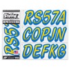 Stiffie STIFFIE Whipline Yellow/Blue 3" Boat & PWC Registration Decals