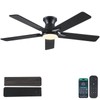 Goniyado 52" Low Profile Ceiling Fans with Lights and Remote,Black