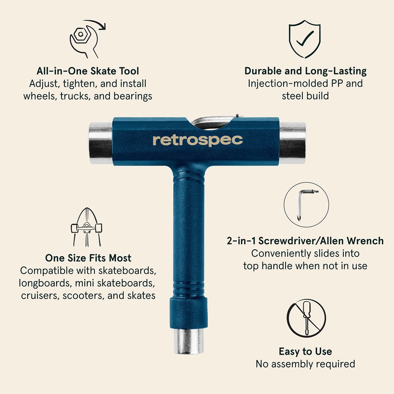 Retrospec Upkeep All-in-One Multi-Function Portable Skate Tool with 2-in-1 Allen