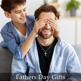 Ursteel Cross Necklace for Men - Sterling Silver Cross Necklace for Men, Mens Cross Necklace, 20 Inch Cross Pendant Necklace, Cross Chain for Men, Father Day Christmas Gifts for Men