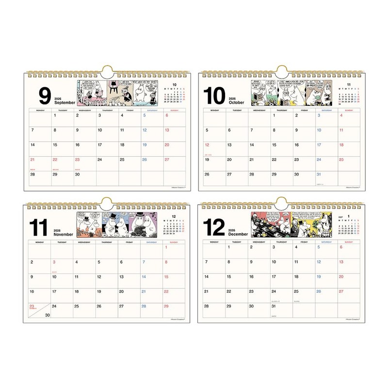 Sunstar Stationery Moomin S8521476 2026 Calendar Wall Mount Moomin