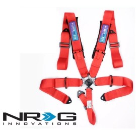 NRG SFI Approved Seat Belt Harness 5 Point Cam Lock Red SBH-B6PCRD (RED)