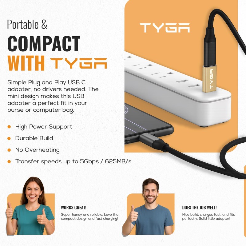 TYGA USB C Female to USB A Male Adapter -