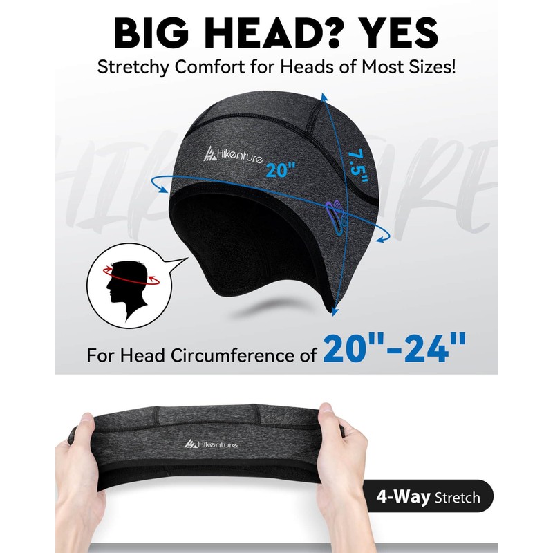 Hikenture Skull Cap Helmet Liner with Glasses Holes, Winter Thermal